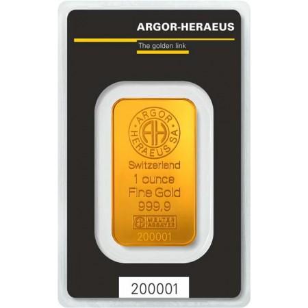 Zlatý slitek Argor Heraeus 1 Oz