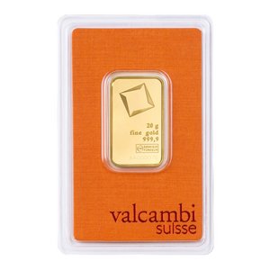 Zlatý slitek Valcambi 20 g
