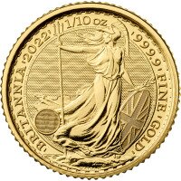 Zlatá mince Británie 1/10 Oz -2022
