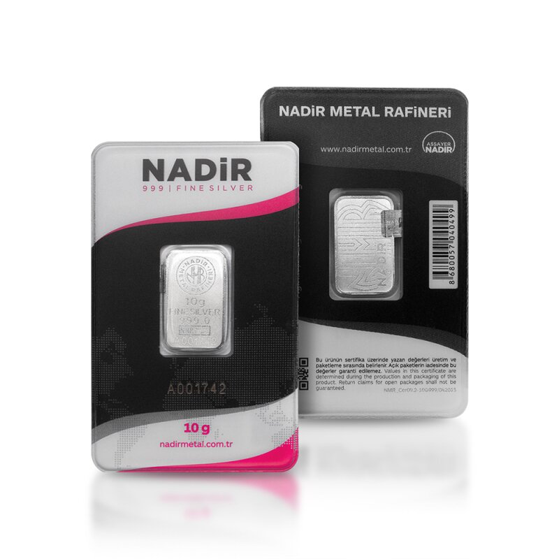 Stříbrný slitek 10 g Nadir Metal Rafineri