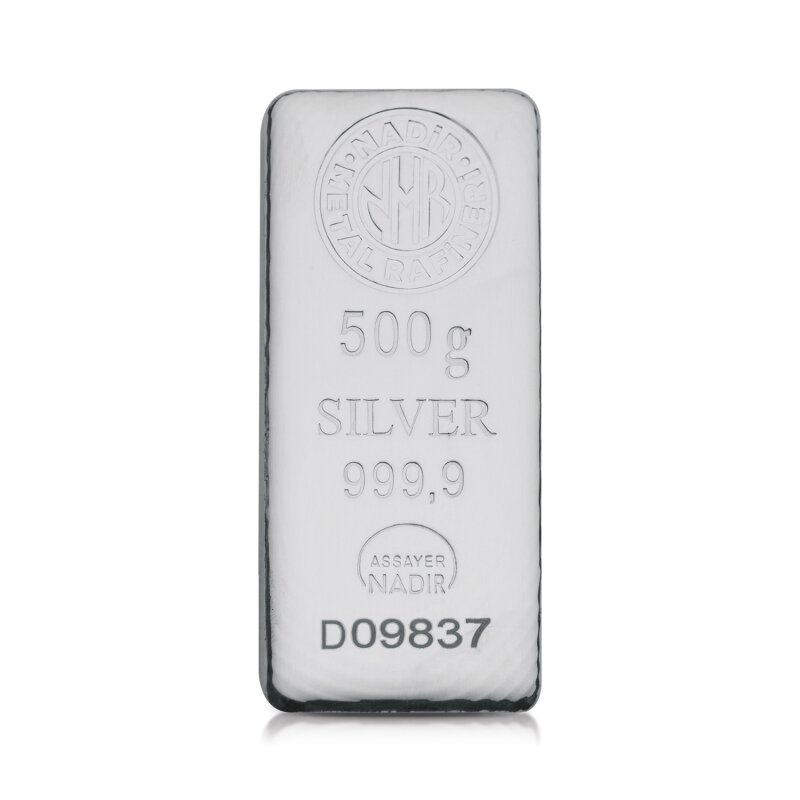 Stříbrný slitek 500 g Nadir Metal Rafineri