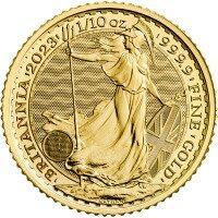 Zlatá mince Británie Charles III 2023 -1/10 Oz 