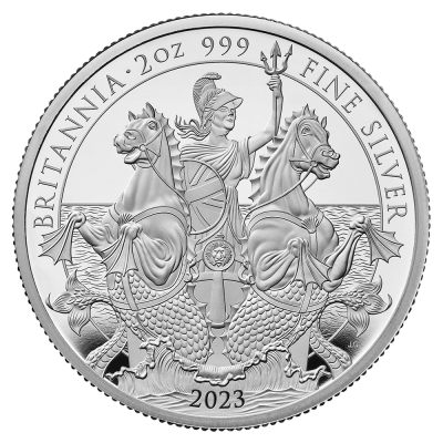 Stříbrná mince Britannia Charles III 2023, 2 oz