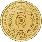 Zlatá korunovační mince s monogramem Charles III 2023 - 1/10 oz