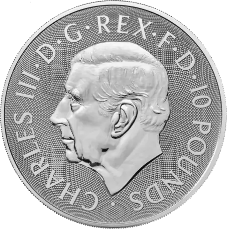 Stříbrná mince Tudorovská zvířata - The Bull of Clarence 2023, 10 oz