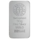 Stříbrný slitek Argor Heraeus 50 g