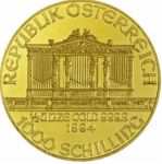 Zlatá mince Vídeňští filharmonici 1/2 Oz - nominální hodnota v šilincích