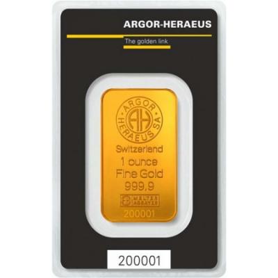 Zlatý slitek Argor Heraeus 1 Oz