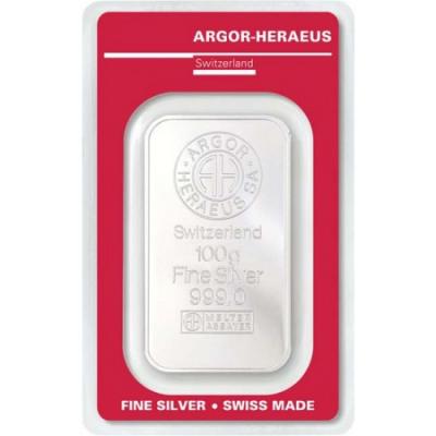 Silver bar Argor Heraeus 100 g