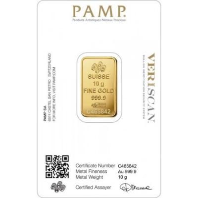 Gold bar PAMP Fortuna 10 g