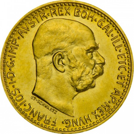 Zlatá mince - 10 korun Franz Josef, Rakousko 1912