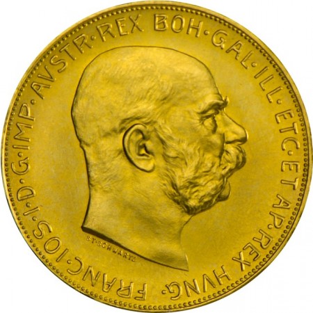 Zlatá mince - 100 korun Franz Josef, Rakousko 1915