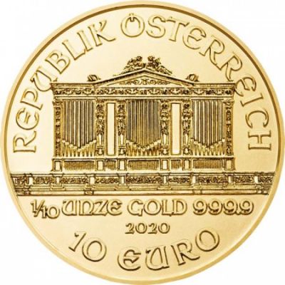 Zlatá mince Vídeňští filharmonici 1/10 Oz - různé roky