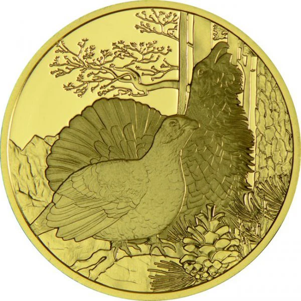 100 Euro Zlatá mince Lesní zvěř - Tetřev PP