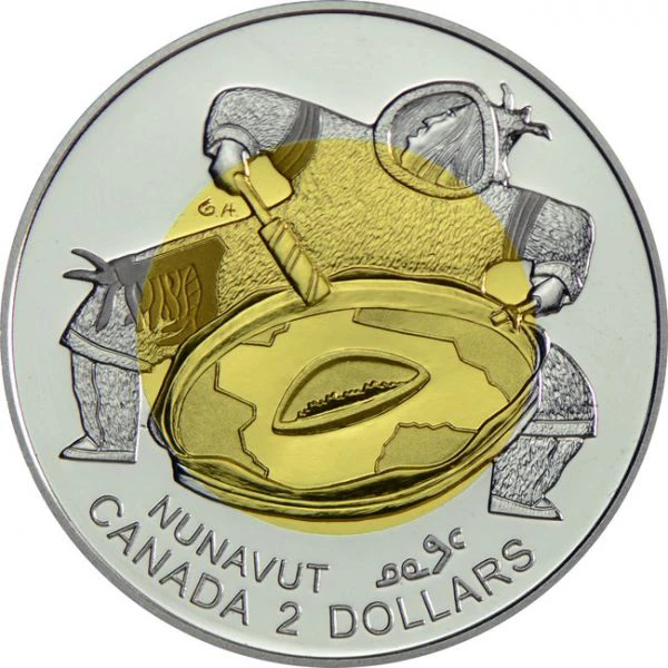 2 dolar Zlatá / stříbrná mince Nunavut PP