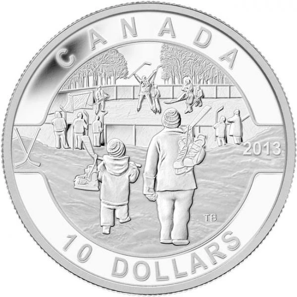 10 dolar Stříbrná mince Hokej Kanada UN