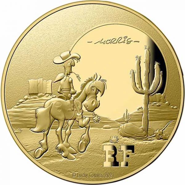 Zlatá mince - 75 let Lucky Luke 1/2 Oz               