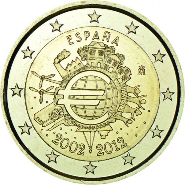 2 Euro CuNi 10 let Euro Cash OSN