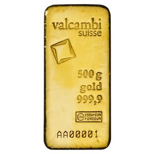 Zlatý slitek Valcambi 500 g