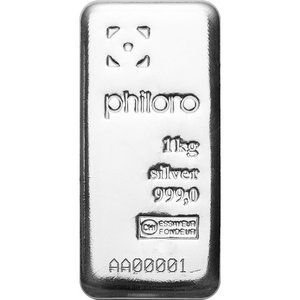 Silver bar  Philoro 1000 g casted