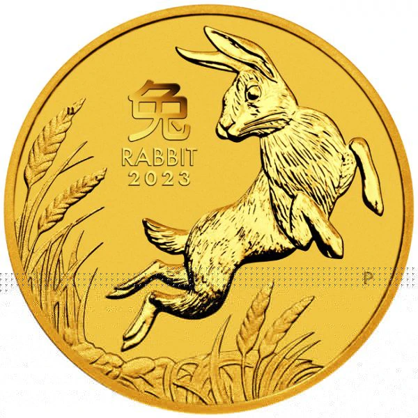 Zlatá mince Lunární série - Rok Králíka 2023 PP - emise 3500 ks, 1/4 oz