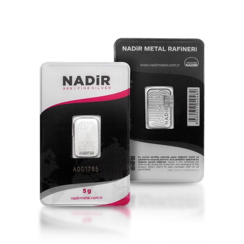 Stříbrný slitek 5 g Nadir Metal Rafineri