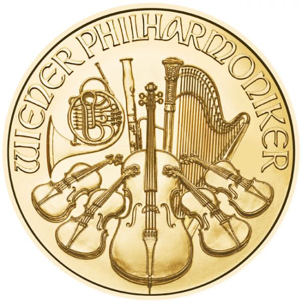 Zlatá mince Vídeňští filharmonici 1/2 Oz-různé roky