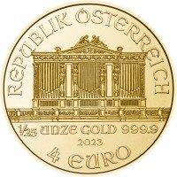 Zlatá mince Vídeňští filharmonici 1/25 Oz - 2023