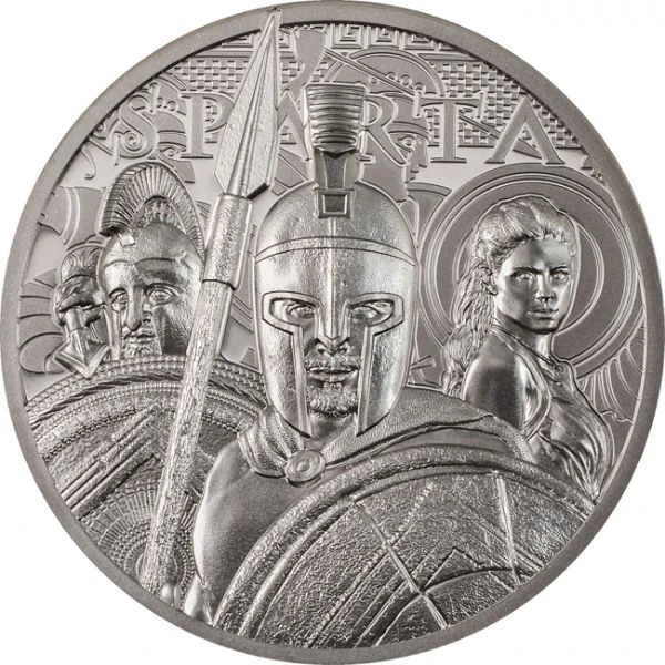 Sparta 1 oz platinová barevná mince