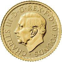 Zlatá mince Británie Charles III 2023 -1/10 Oz 