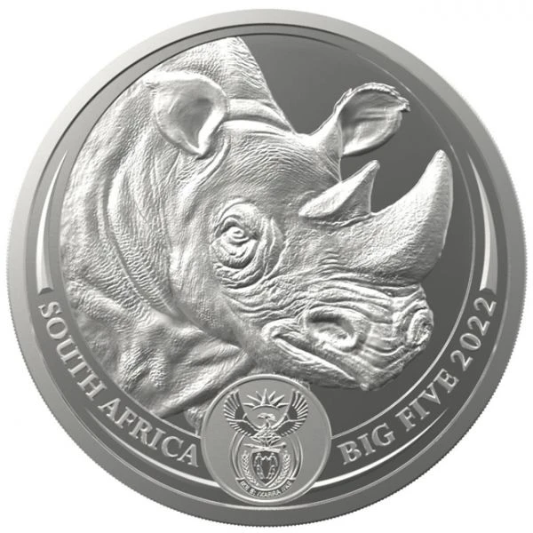 Velká pětka II - Nosorožec, 1 oz stříbra, 2022