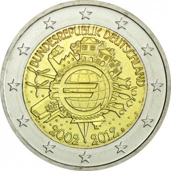 2 Euro CuNi 10 let Euro Cash G OSN