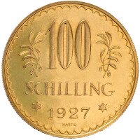 Zlatá mince 100 Schilling 1925-1934