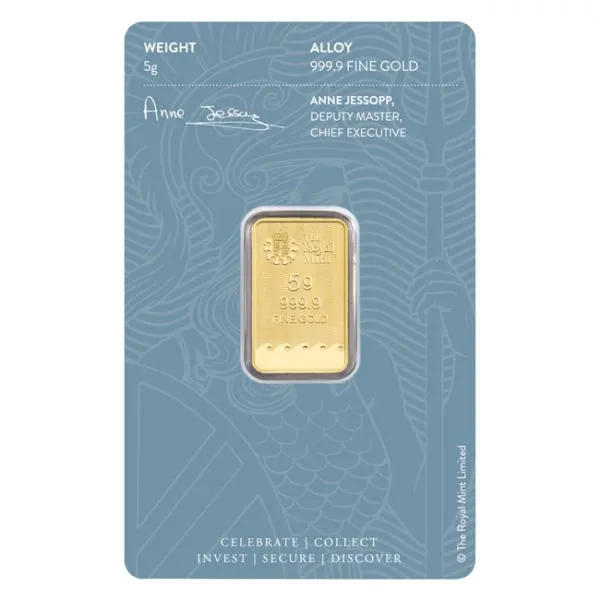 Zlatý slitek 5 g - Královská mincovna