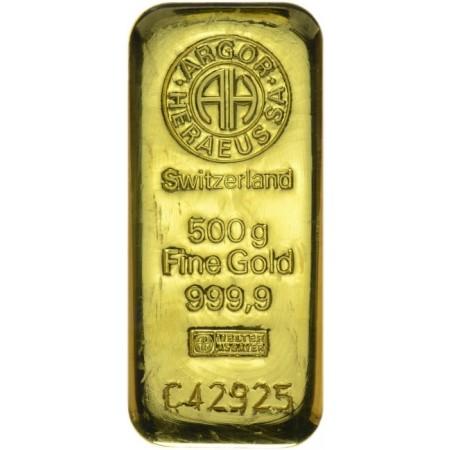 Zlatý slitek Argor Heraeus 500 g - akční cena