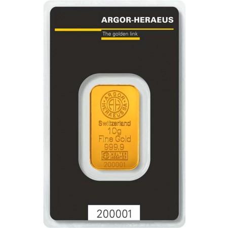 Zlatý slitek Argor Heraeus 10 g 