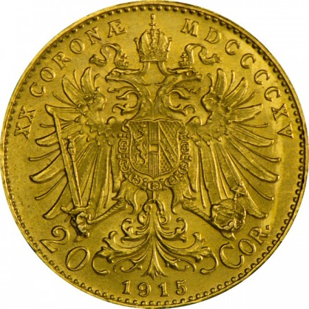 Zlatá mince - 20 korun Franz Josef, Rakousko