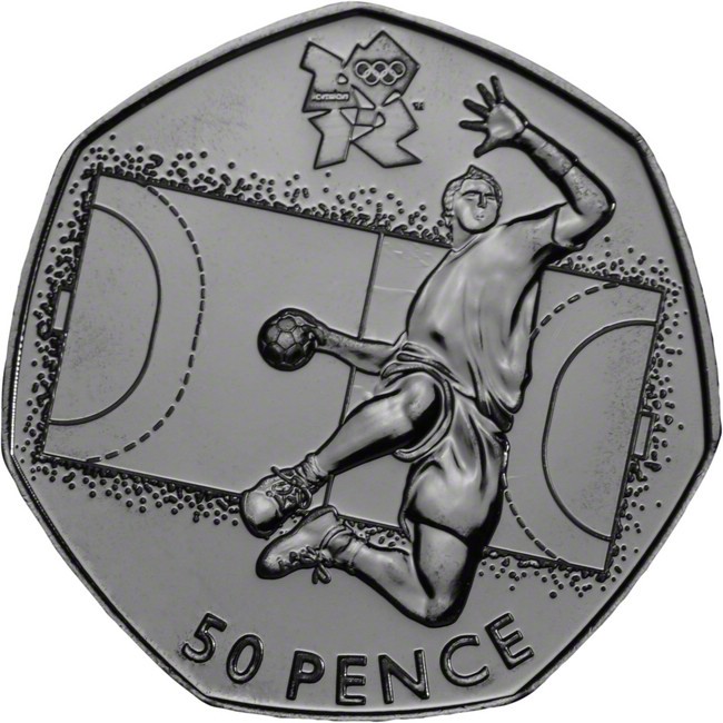 0,50 libra Stříbrná mince Londýn 2012 - Házená UN