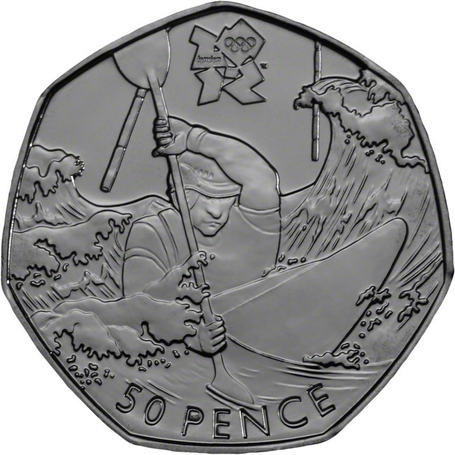 0,50 libra Stříbrná mince Londýn 2012 - Kanoistika UN