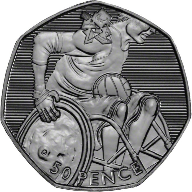 0,50 libra Stříbrná mince Londýn 2012 - Rugby UN