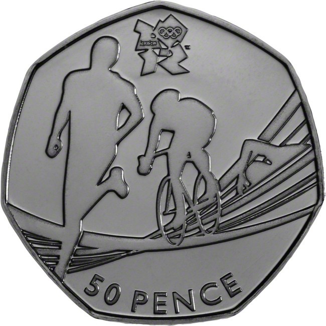 0,50 libra Stříbrná mince Londýn 2012 - Triatlon UN